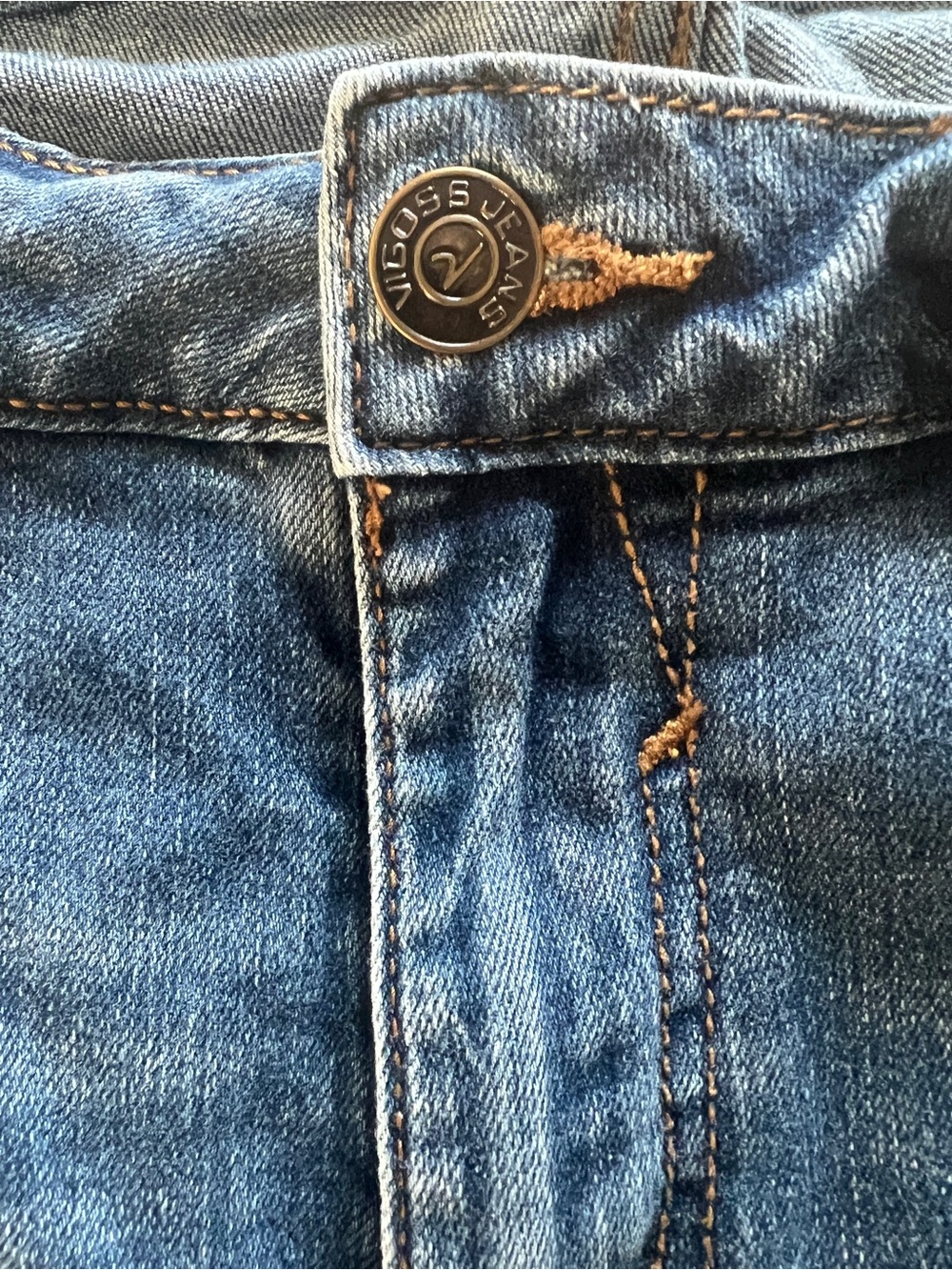 Vigoss Medium Blue Crop Straight Jeans - Picture 3 of 6